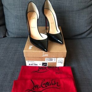 Christian Louboutin Iriza 100 Black patent pumps